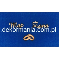 Mąż Żona  z obrączkami , napisy  h-2cm